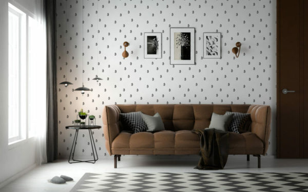 Black and white geometric shape temporary wallpaper