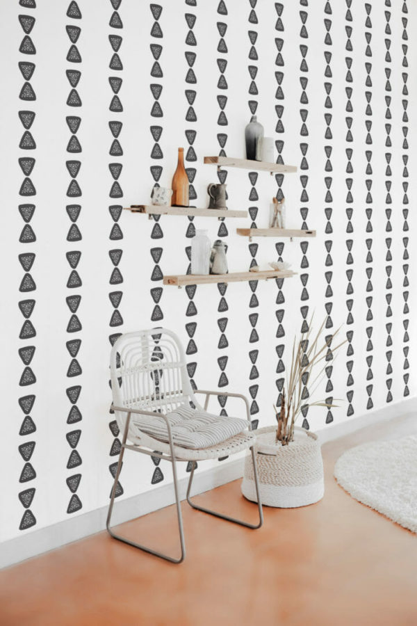 Vertical triangle stripe sticky wallpaper