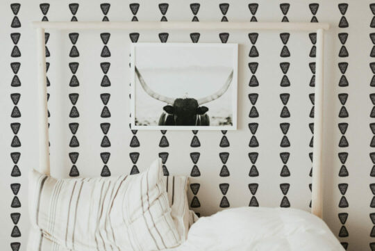 Vertical triangle stripe peel and stick removable wallpaper