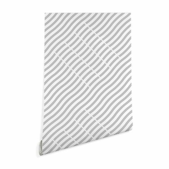 Wavy striped peel and stick removable wallpaper