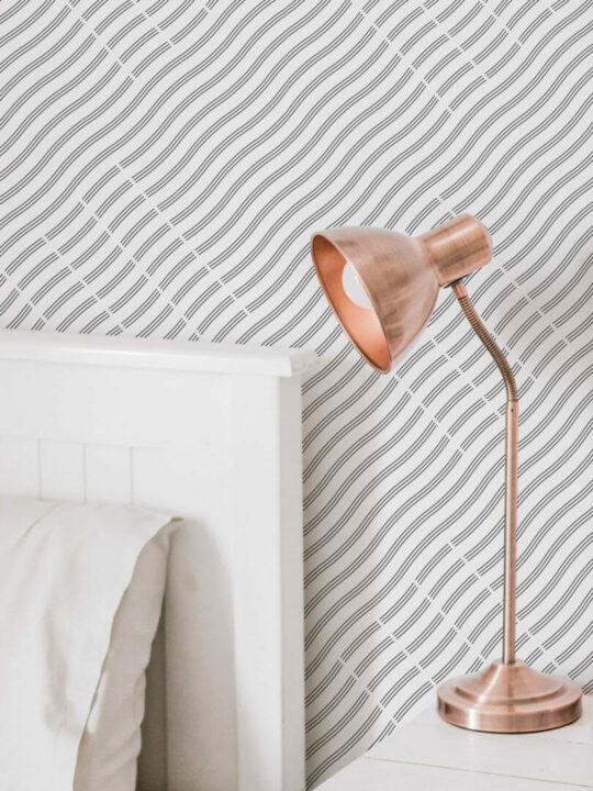 Wavy striped peel and stick wallpaper
