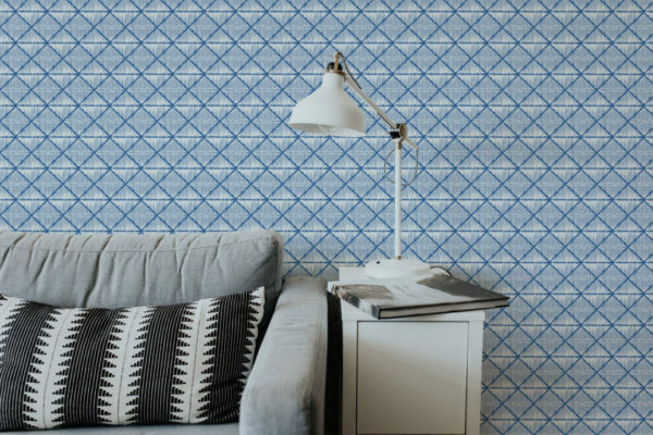 Geometric ikat peel and stick removable wallpaper