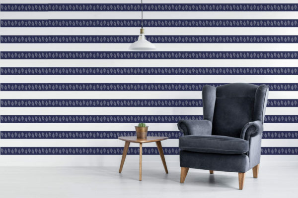 Oak leaf stripe wallpaper for walls
