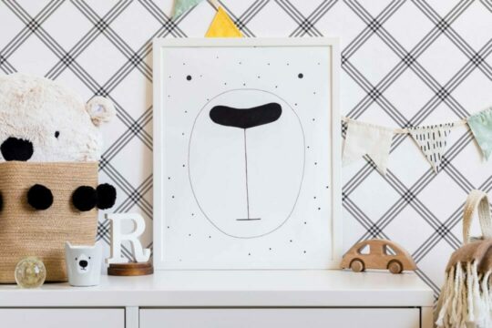 Check stick on wallpaper