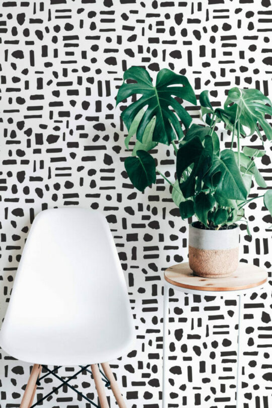 Dots and lines peel and stick removable wallpaper
