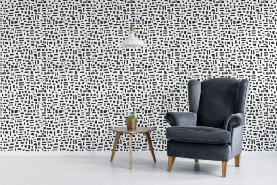 Dots and lines stick on wallpaper