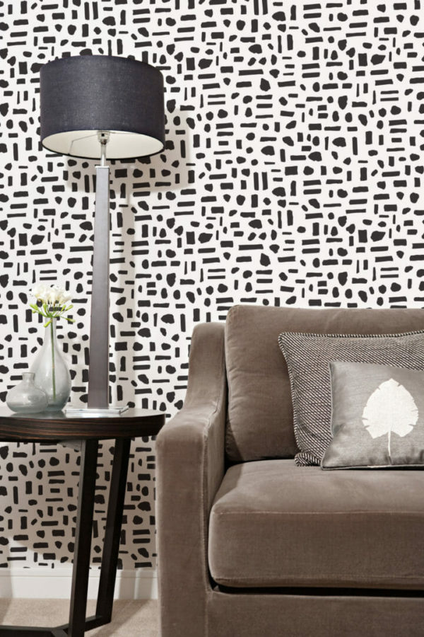 Dots and lines peel and stick wallpaper