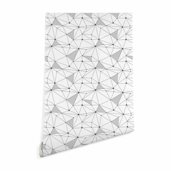 Black and white polygon wallpaper peel and stick