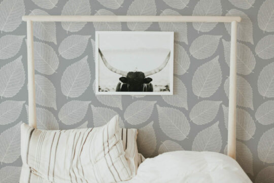 Gray lea peel and stick removable wallpaper