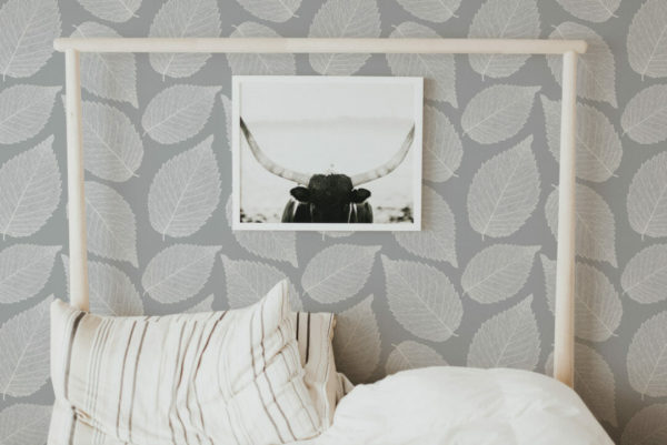 Gray lea peel and stick removable wallpaper