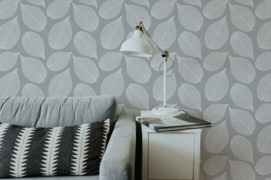 Gray lea peel and stick wallpaper