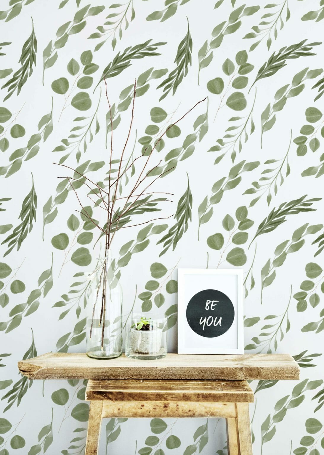 Green leaf wallpaper - Fancy Walls