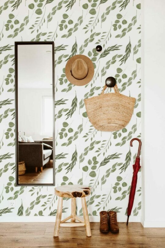 Eucalyptus peel and stick removable wallpaper