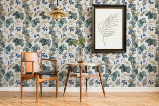 Lush tropical leaf peel and stick removable wallpaper