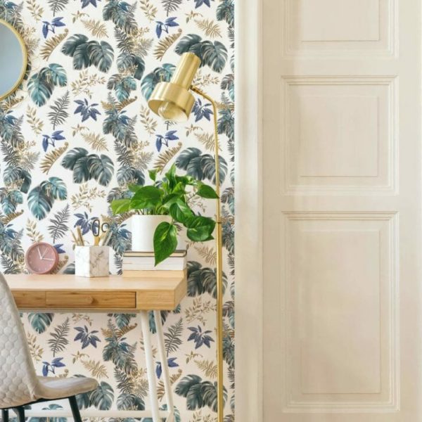 green lush tropical leaf peel and stick removable wallpaper