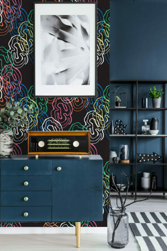 Dark abstract peel and stick removable wallpaper