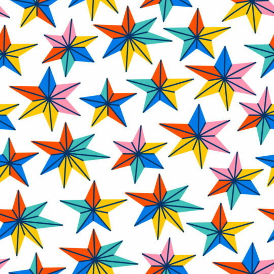 Multicolor star removable wallpaper