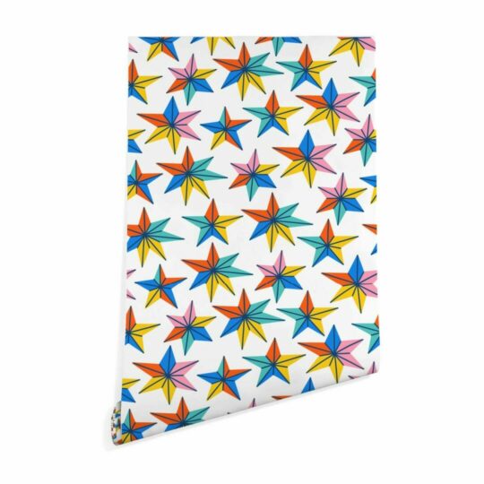 Multicolor star wallpaper peel and stick