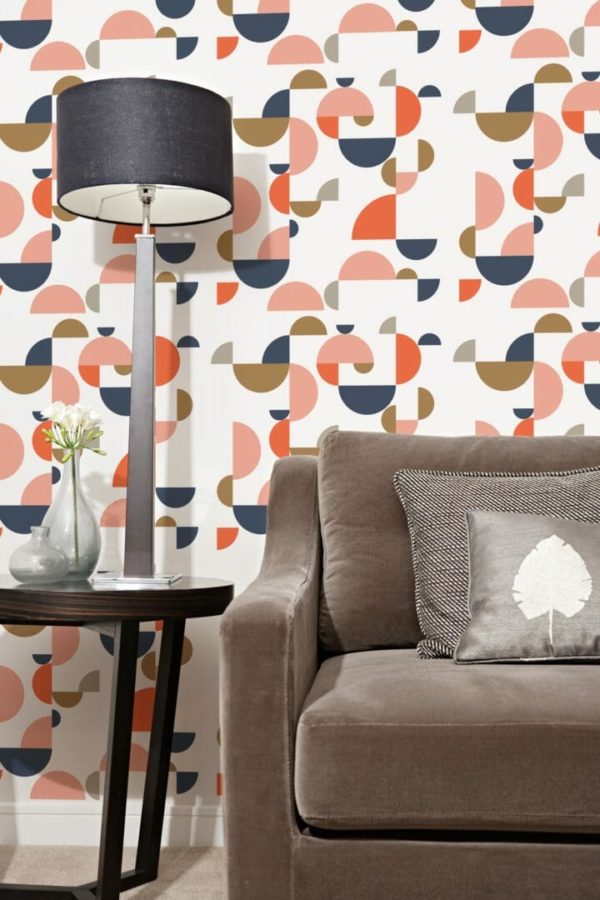 Abstract geometric circles wallpaper for walls