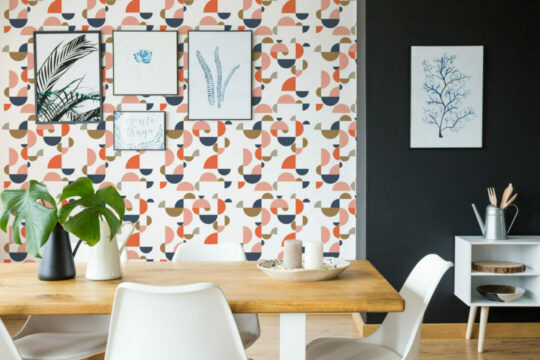 Abstract geometric circles peel stick wallpaper