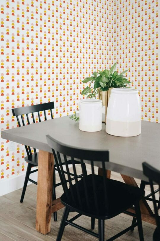 Boho shapes stick on wallpaper