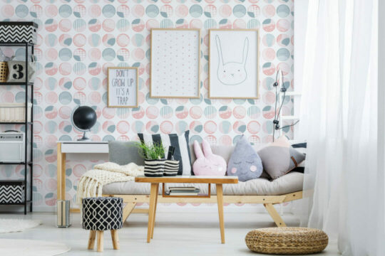 Boho circles peel and stick removable wallpaper