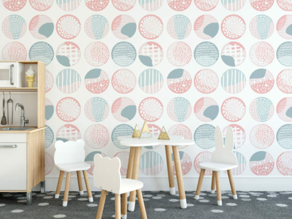 Boho circles peel and stick wallpaper