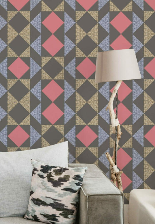 Dark geometric self adhesive wallpaper