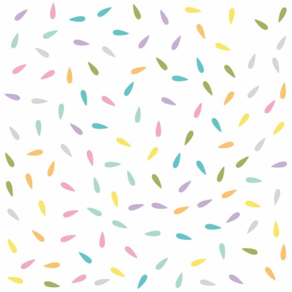 pink and white colorful confetti stick and peel wallpaper