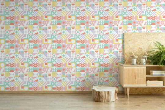 Pastel geometric wallpaper for walls