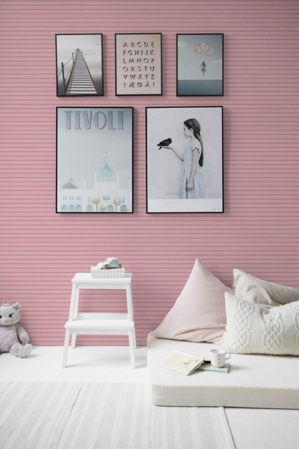 Pink stripe sticky wallpaper