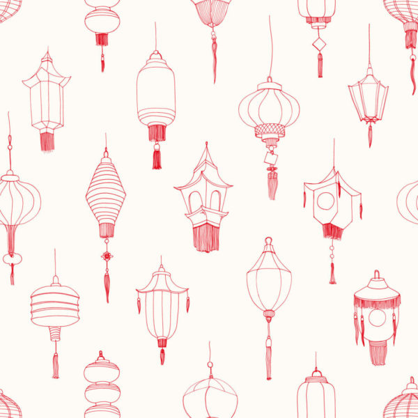 Chinese lantern removable wallpaper