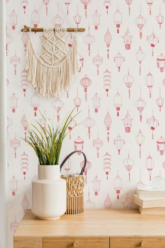 Chinese lantern sticky wallpaper