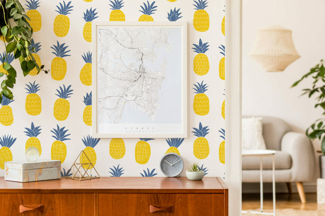 Pineapple wallpaper peel and stick