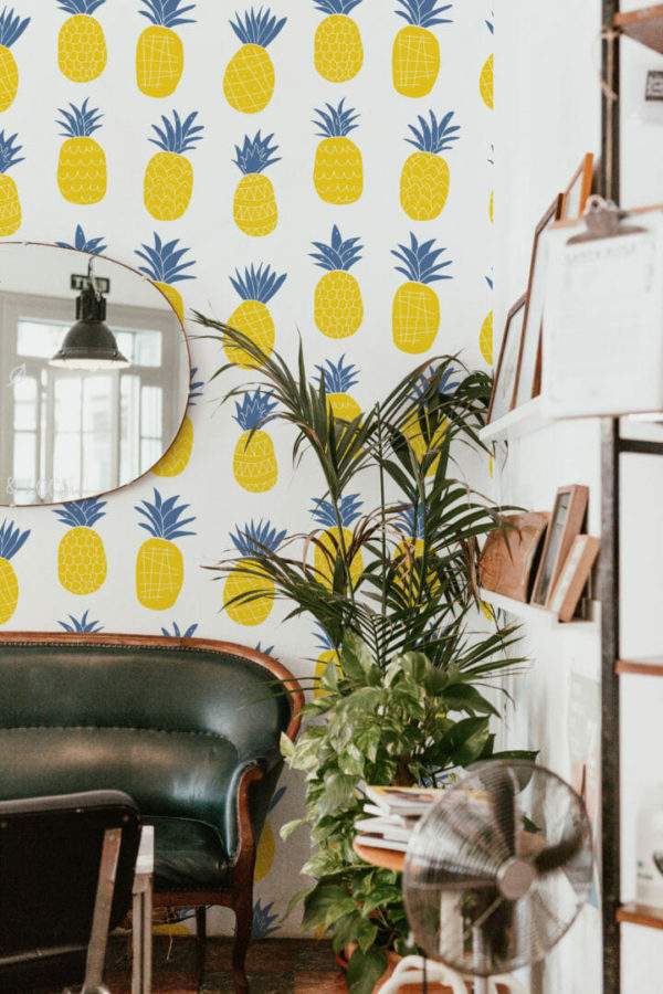 Pineapple wallpaper for walls