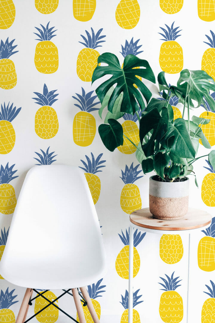 Pineapple peel stick wallpaper