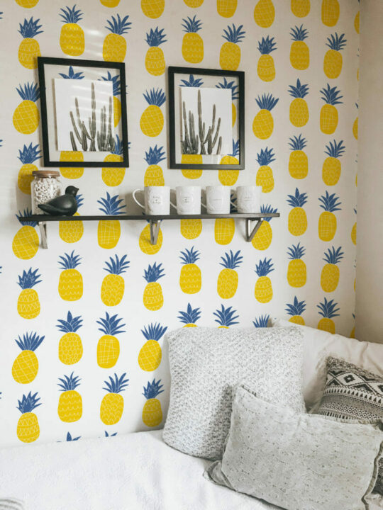 Pineapple peel and stick removable wallpaper