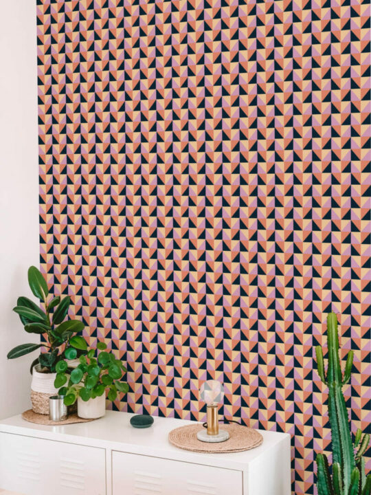 Triangle pattern wallpaper peel and stick