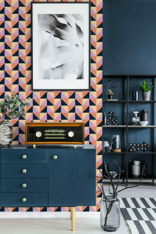 Triangle pattern temporary wallpaper