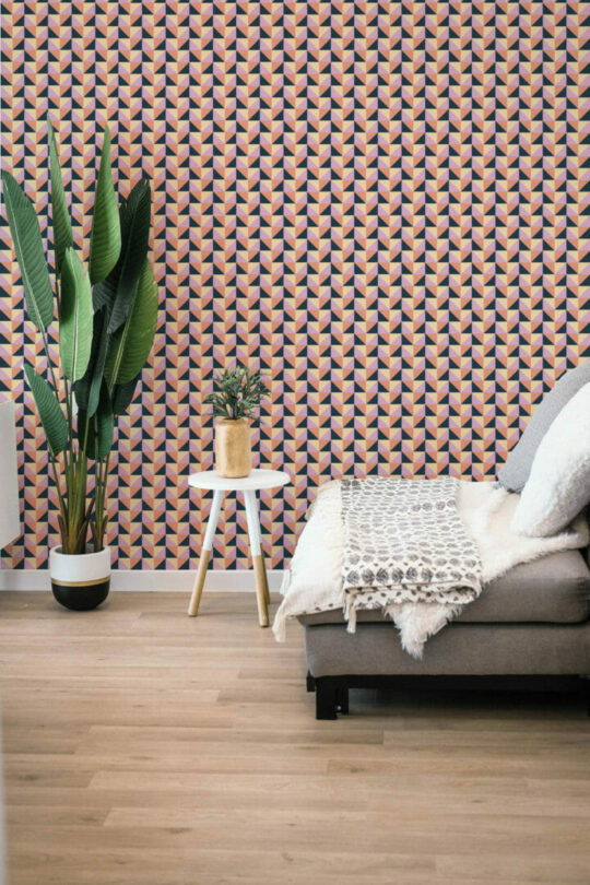 Triangle pattern peel and stick wallpaper