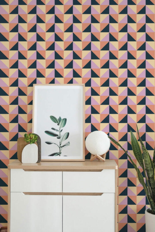 Triangle pattern sticky wallpaper