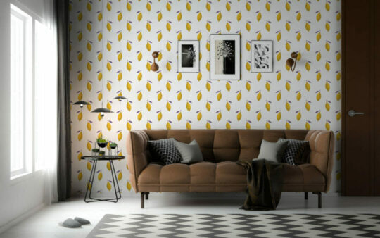 Lemon peel and stick removable wallpaper