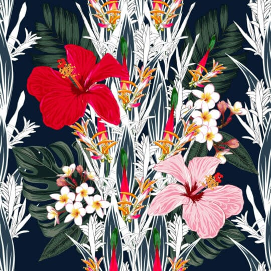 Tropical flower removable wallpaper