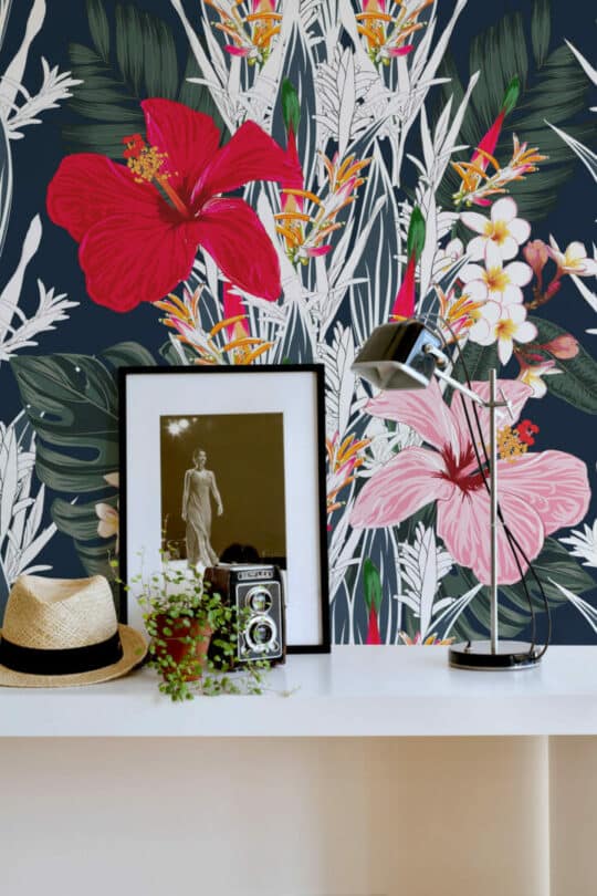 Tropical flower temporary wallpaper