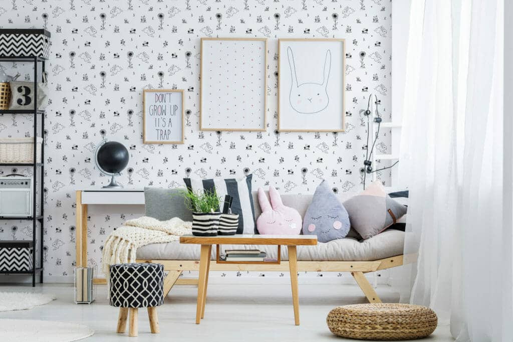 Black bunny nursery wallpaper | Fancy Walls