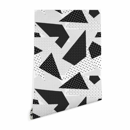 Black and white abstract geometric wallpaper peel and stick