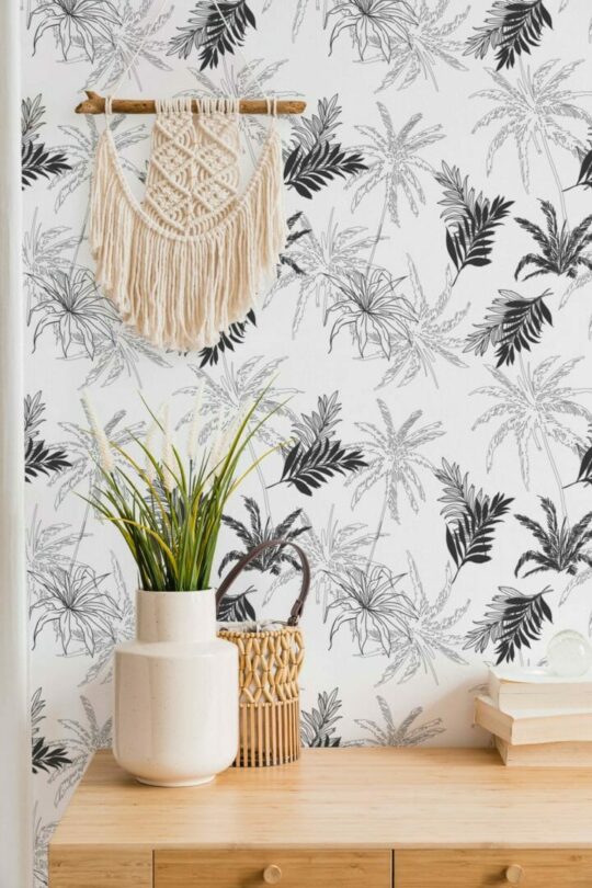 Palm self adhesive wallpaper