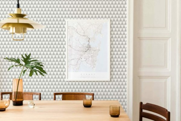 Geometric triangle peel and stick removable wallpaper