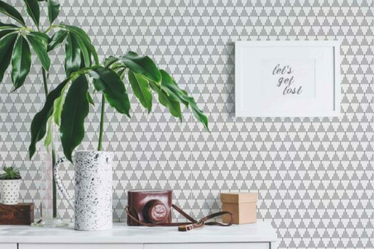 Geometric triangle peel and stick wallpaper