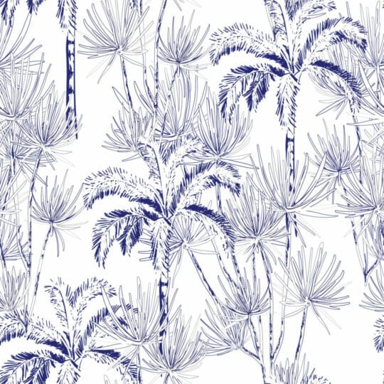 Blue palm tree removable wallpaper